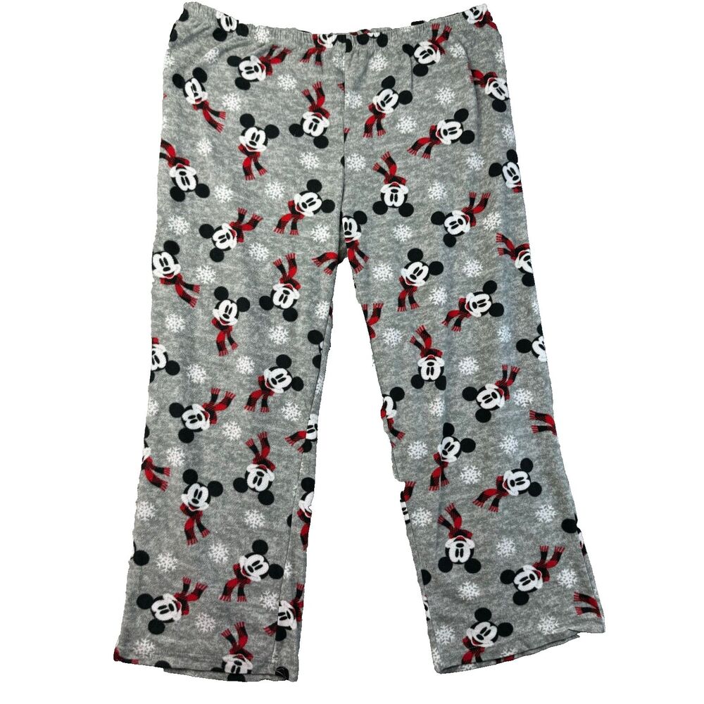 Disney Pajama Pants Womens Extra Extra Large Gray Mickey Mouse Sleepwear Stretch